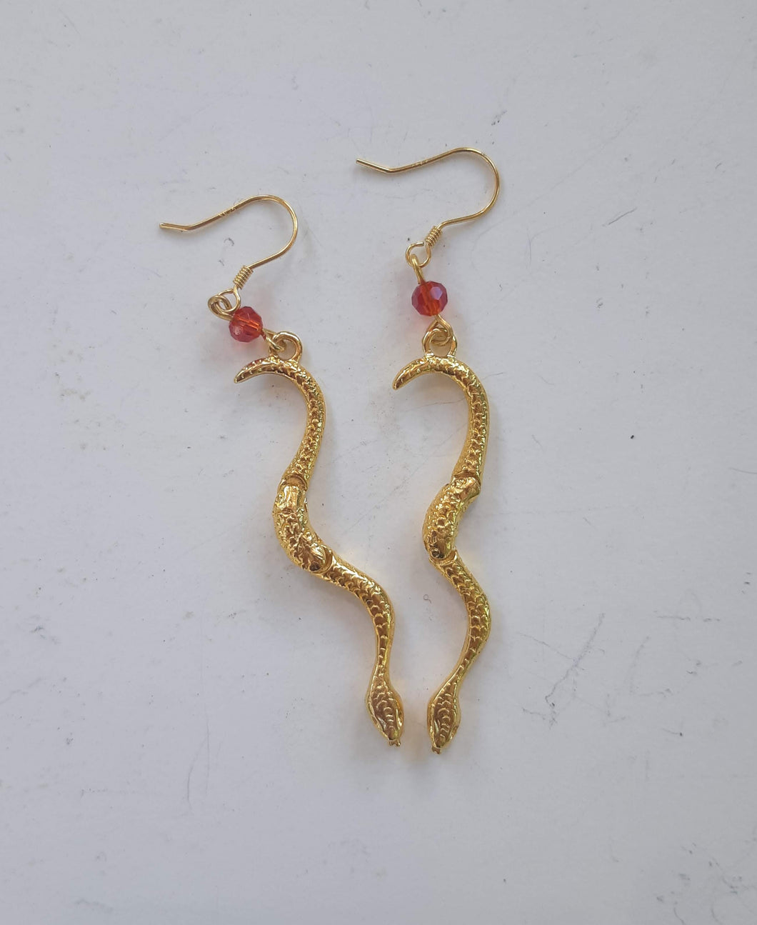Slithering Snake Ruby Earrings