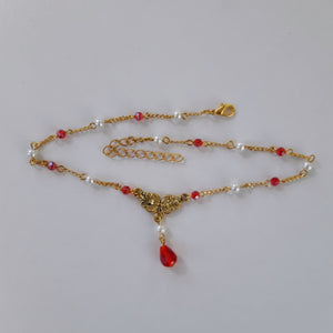 Aurelia Ruby and Pearl Necklace