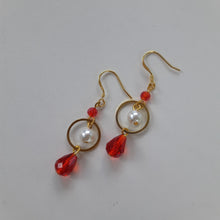 Load image into Gallery viewer, Aurelia Ruby and Pearl Earrings
