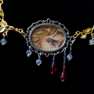 Crying Lucifer Hand Drawn Necklace