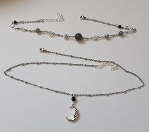 Milky Way and Moon Necklace Set
