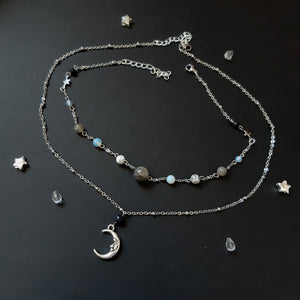 Milky Way and Moon Necklace Set